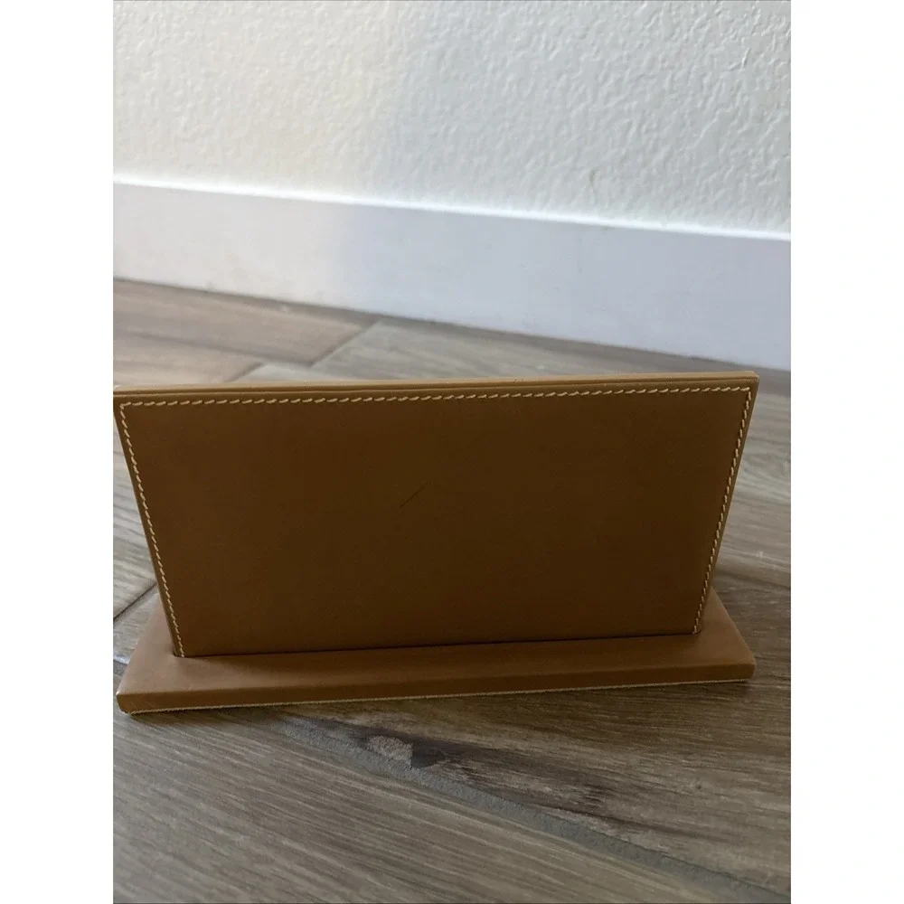 VTG T Anthony Ltd England Tan Leather Desk Organizer- See Notes